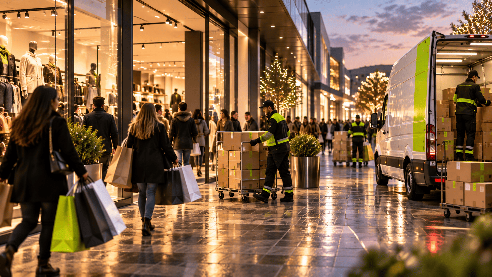 Rush nocturno de compras y entregas black friday